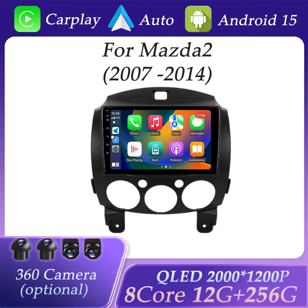 Wireless Carplay for Mazda 2 2007 - 2014 Car Radio Video Audio Multimedia Player GPS Navigation DSP Stereo BT WiFi QLED Screen
Wireless Carplay for Mazda 2 2007 - 2014 Car Radio Video Audio Multimedia Player GPS Navigation DSP Stereo BT WiFi QLED Screen
