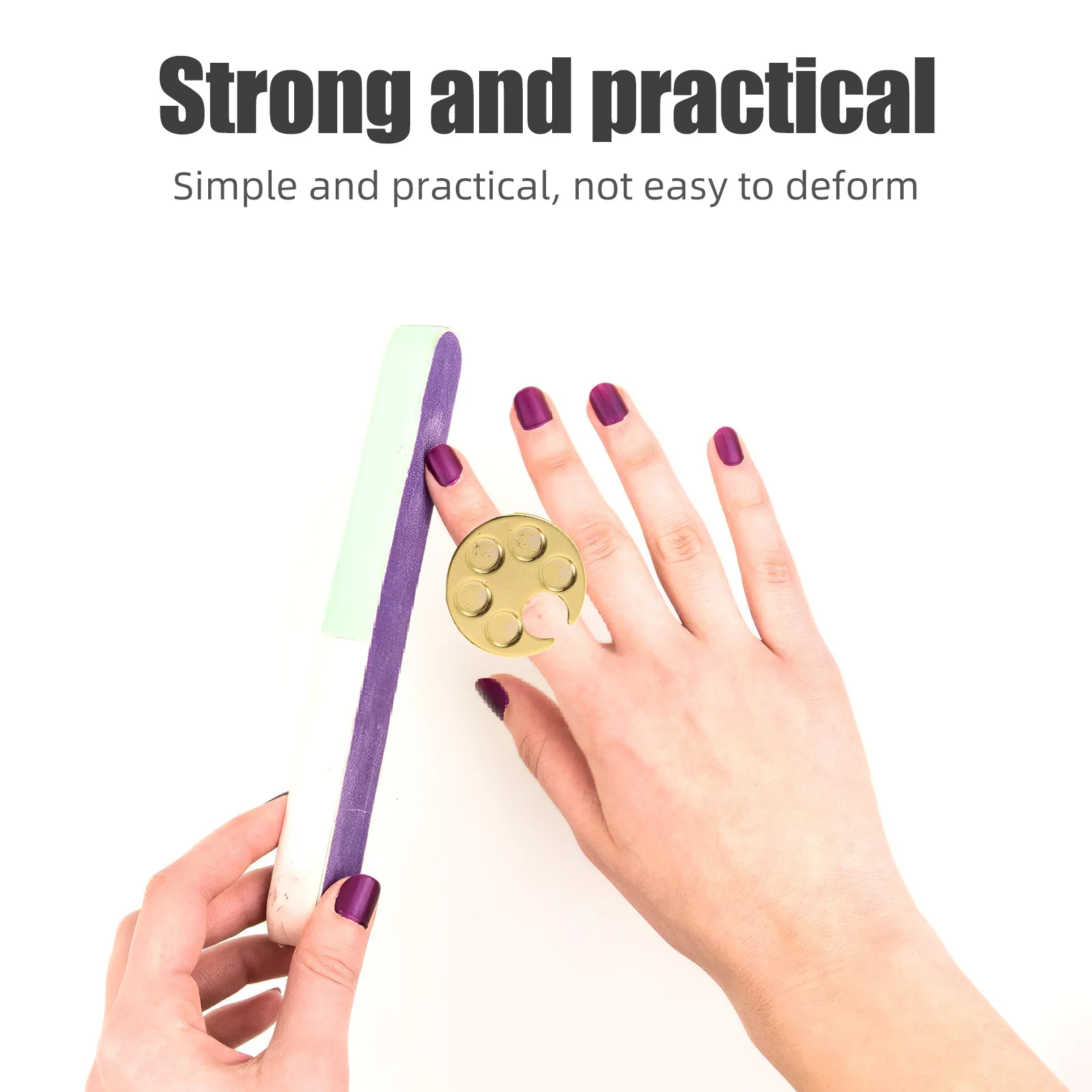 2Pcs Nail Art Palette Ring Metal Durable Portable Smooth Edge Finger Tray Manicure Palette Nail Pigment Mixing Tool
2Pcs Nail Art Palette Ring Metal Durable Portable Smooth Edge Finger Tray Manicure Palette Nail Pigment Mixing Tool