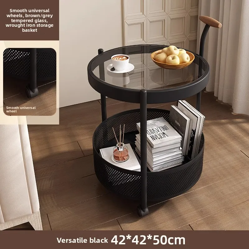 Multi-functional French light luxury movable glass trolley side table living room sofa small coffee table bedroom bedside table
Multi-functional French light luxury movable glass trolley side table living room sofa small coffee table bedroom bedside table
