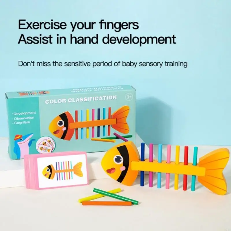 97BE Wooden Fishbone Educational Toy For Fine Motor Skills Color Sorting Practice
97BE Wooden Fishbone Educational Toy For Fine Motor Skills Color Sorting Practice