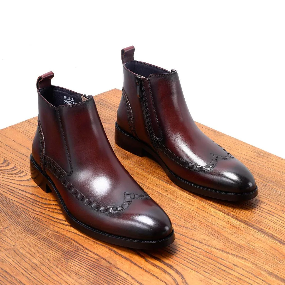 Leather Handmade Zipper Boots Men's Leather Short Boots British Style Pointed Chelsea Men's Boots High-top Leather Shoes
Leather Handmade Zipper Boots Men's Leather Short Boots British Style Pointed Chelsea Men's Boots High-top Leather Shoes
