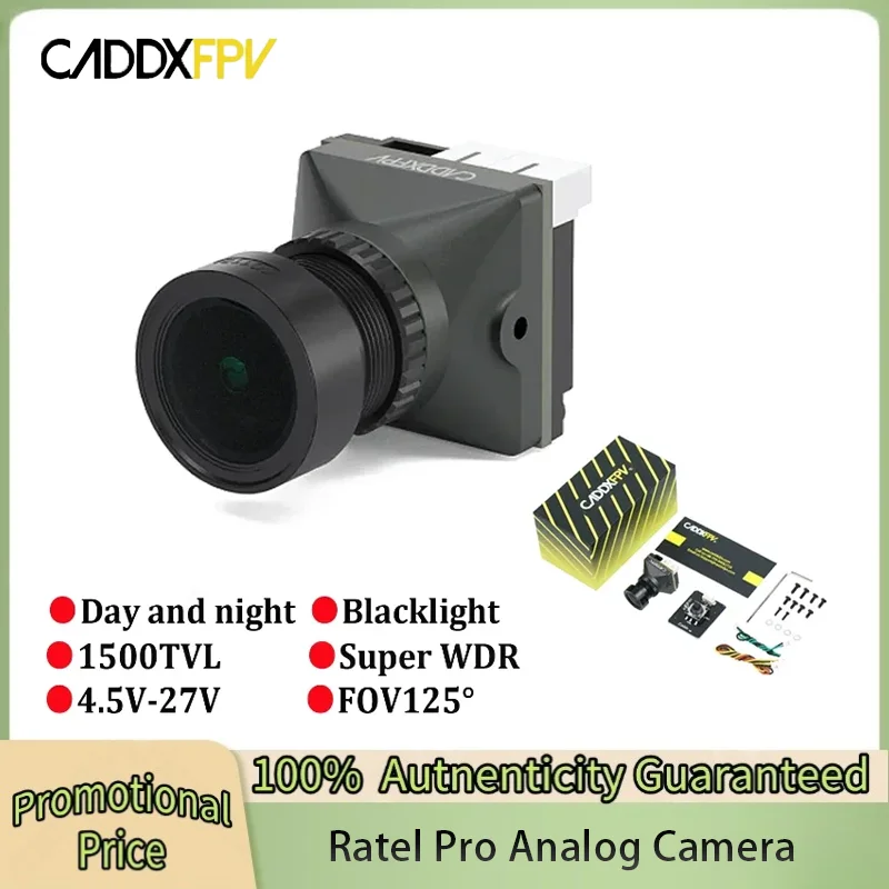 Caddx Ratel PRO FPV Camera 1500TVL 16:9/4:3 NTSC/PAL FOV125° Blacklight Night Camera for FPV Racing Drone
Caddx Ratel PRO FPV Camera 1500TVL 16:9/4:3 NTSC/PAL FOV125° Blacklight Night Camera for FPV Racing Drone