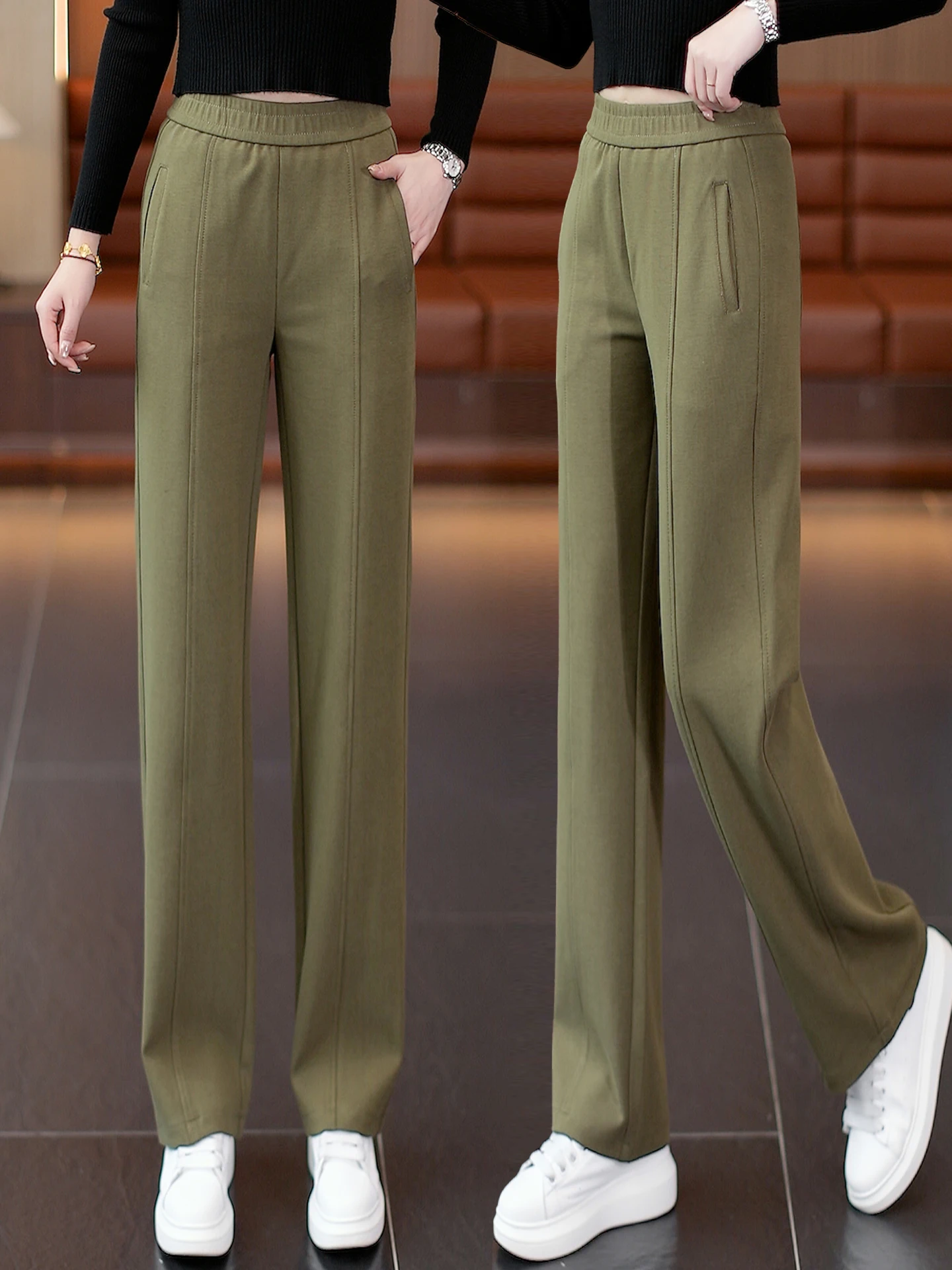 High Waist Wide Leg Sports Pants Women's Spring Autumn Loose Casual Straight Cut Slimming Elastic Waist Dreamy Elegant
High Waist Wide Leg Sports Pants Women's Spring Autumn Loose Casual Straight Cut Slimming Elastic Waist Dreamy Elegant