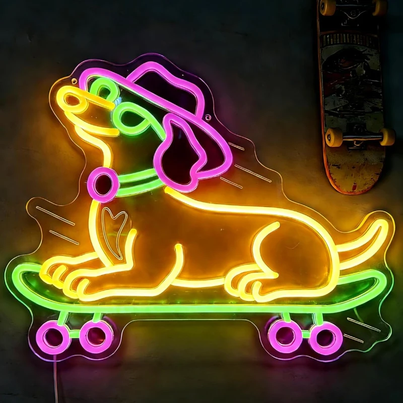  Dachshund Skateboarding Neon Sign USB Powered LED Light for Gaming Room Party Bar Bedroom Decoration Christmas Birthday Gift
Dachshund Skateboarding Neon Sign USB Powered LED Light for Gaming Room Party Bar Bedroom Decoration Christmas Birthday Gift
