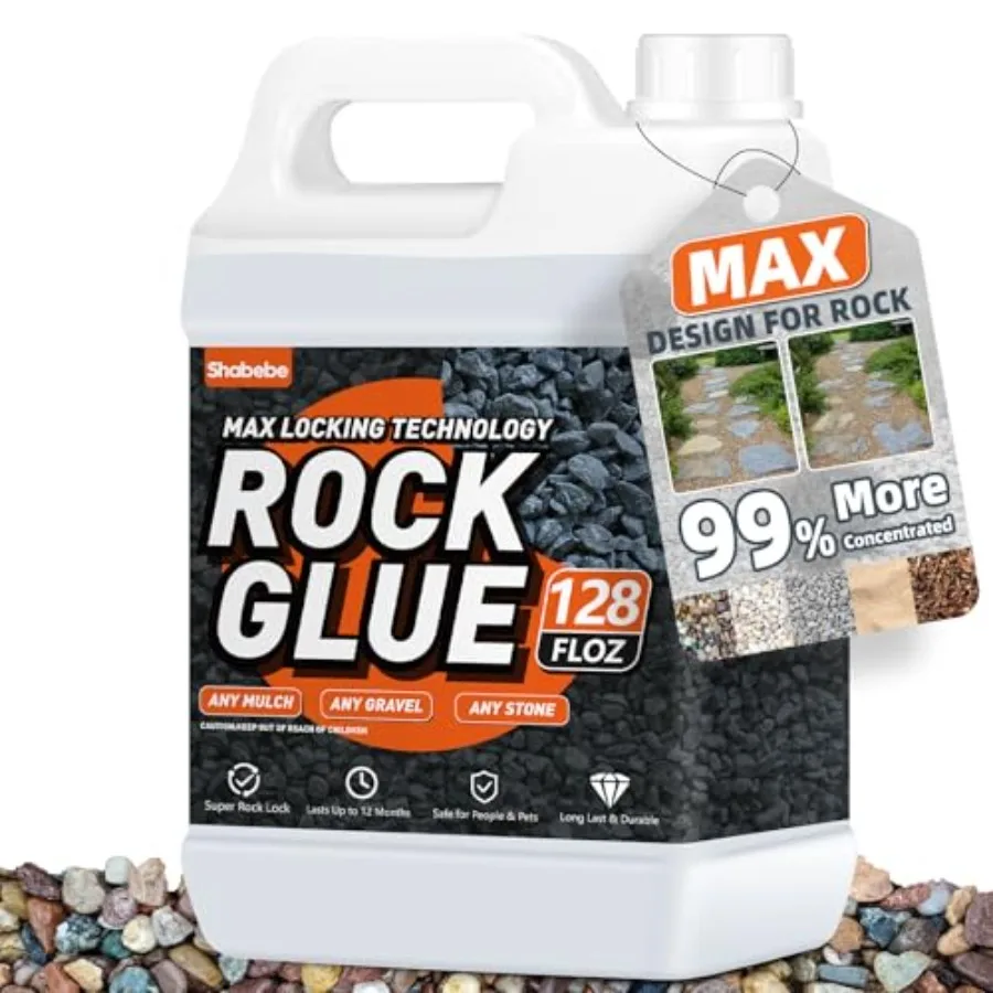 Rock Glue, 99% Stronger Bond Gravel Binder for Pea Gravel, PebbleandStone-Stop Shifting, Reduce Mess, Strong Hold for Yards, Pa
Rock Glue, 99% Stronger Bond Gravel Binder for Pea Gravel, PebbleandStone-Stop Shifting, Reduce Mess, Strong Hold for Yards, Pa