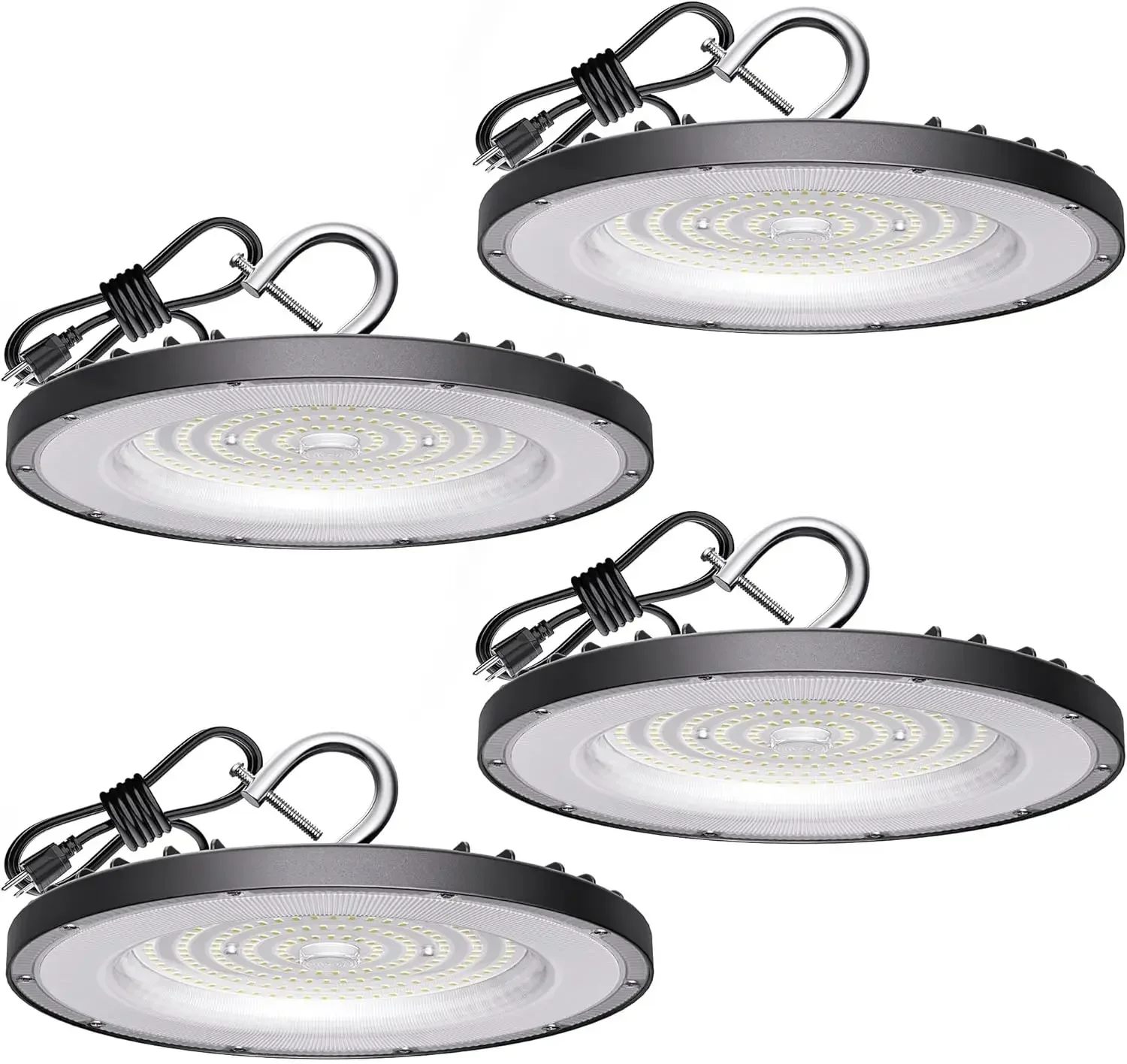 4 Pack LED High Bay Light 200W, 30000lm, 5000K ETL Listed UFO High Bay LED Shop Lights with 5' Cable US Plug, IP65 Waterproof 12
4 Pack LED High Bay Light 200W, 30000lm, 5000K ETL Listed UFO High Bay LED Shop Lights with 5' Cable US Plug, IP65 Waterproof 12