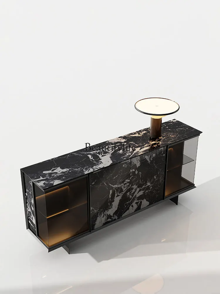 03.Italian minimalist entrance cabinet Modern minimalist rock slab light luxury glass display locker
03.Italian minimalist entrance cabinet Modern minimalist rock slab light luxury glass display locker