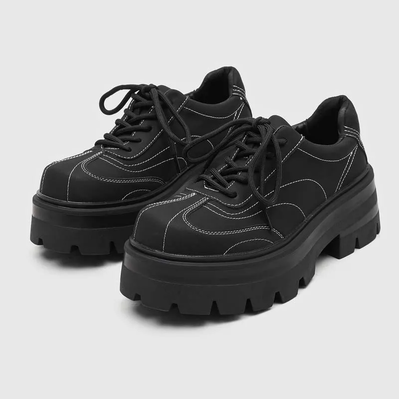 Men Black Platform Derby Shoes Casual Thick Sole Height Increase Lace-Up Oxford Shoes Streetwear Gothic Chunky Sneakers
Men Black Platform Derby Shoes Casual Thick Sole Height Increase Lace-Up Oxford Shoes Streetwear Gothic Chunky Sneakers