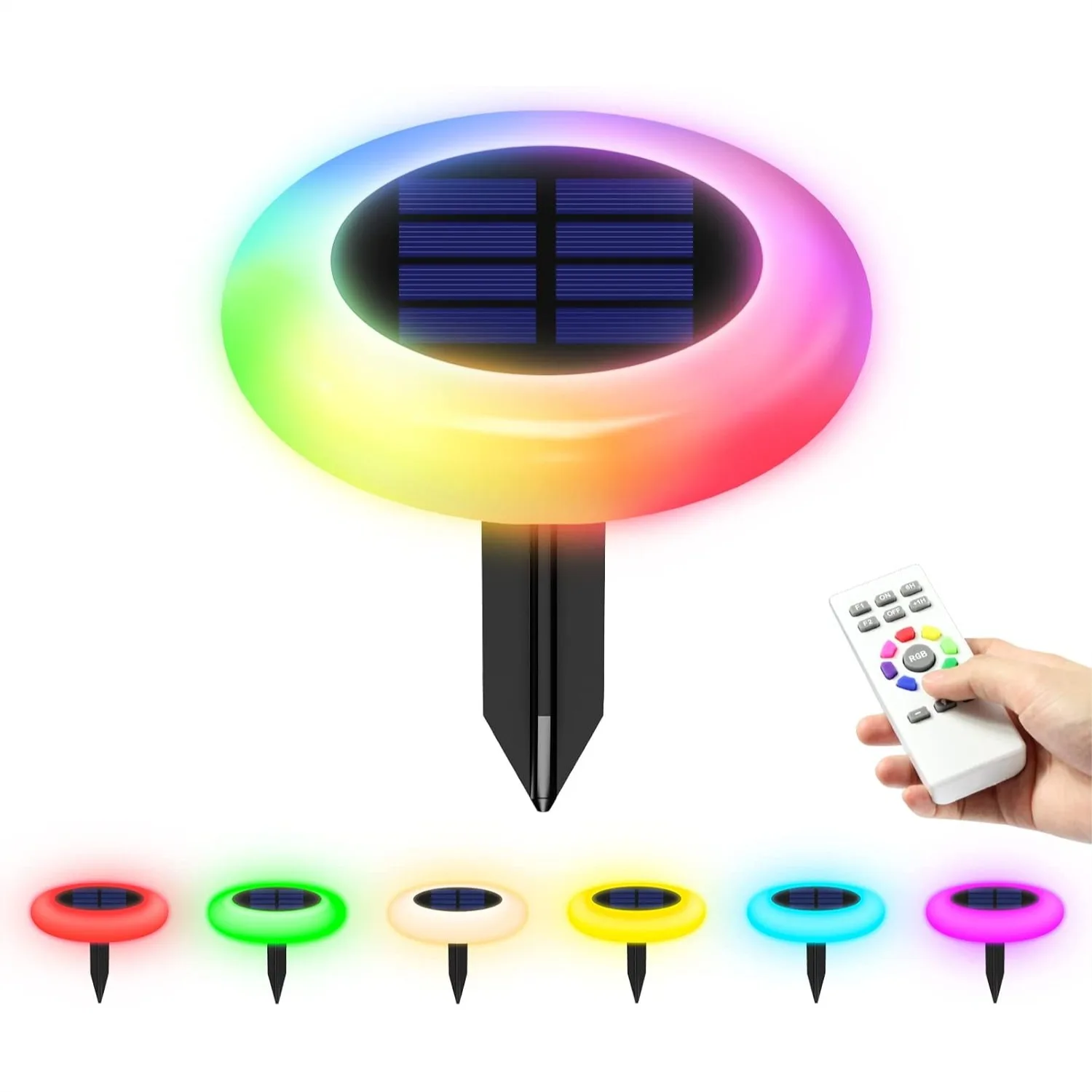 Solar Pathway Lights Outdoor, 6 Pack 9 Color Changing with Remote Control, Dusk to Dawn Solar Powered Waterproof LED Ground
Solar Pathway Lights Outdoor, 6 Pack 9 Color Changing with Remote Control, Dusk to Dawn Solar Powered Waterproof LED Ground