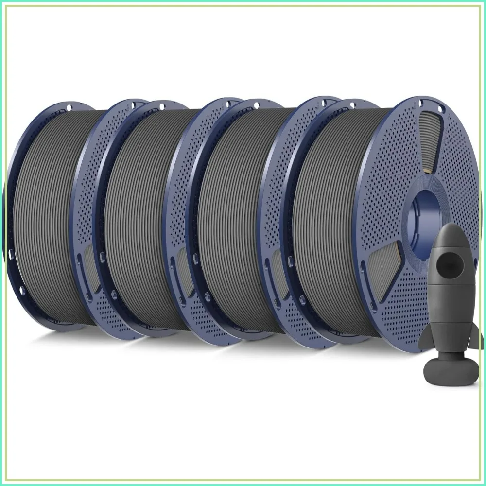 4KG Matte PLA 1.75mm 3D Printer Filament Bundle, Neatly Wound, Smooth Finish, 4 Spools of Grey, 1kg Each
4KG Matte PLA 1.75mm 3D Printer Filament Bundle, Neatly Wound, Smooth Finish, 4 Spools of Grey, 1kg Each
