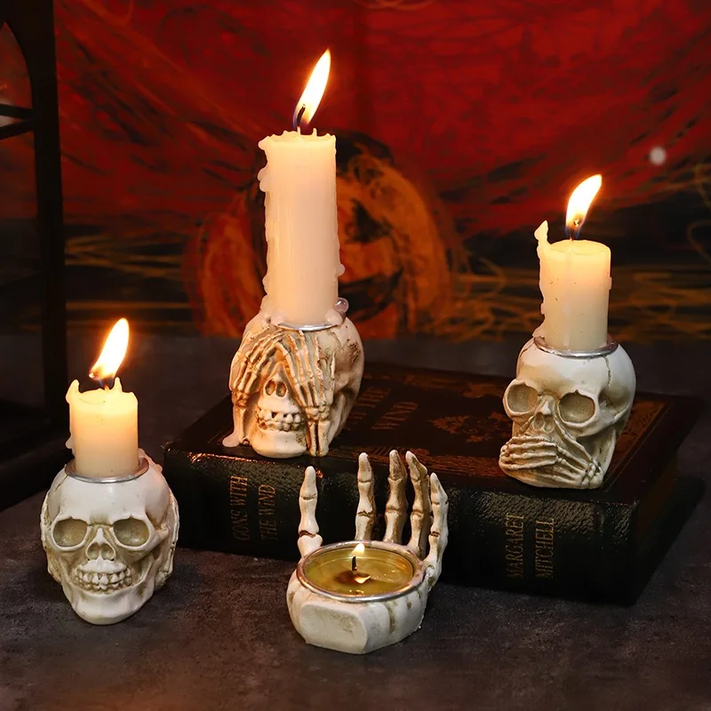 Halloween Skull Candle Holder Resin Wizard Hand Candlestick Festival Home Happy Haunting party Decor Friend Gift
Halloween Skull Candle Holder Resin Wizard Hand Candlestick Festival Home Happy Haunting party Decor Friend Gift