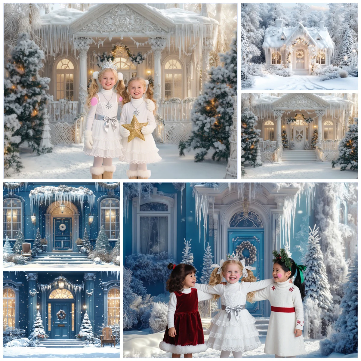 Winter Christmas Decoration Backdrops Snowy Icicle Wreath Tree Frozen Porch Family Kid Elegant Festivial Photography Backgrounds
Winter Christmas Decoration Backdrops Snowy Icicle Wreath Tree Frozen Porch Family Kid Elegant Festivial Photography Backgrounds