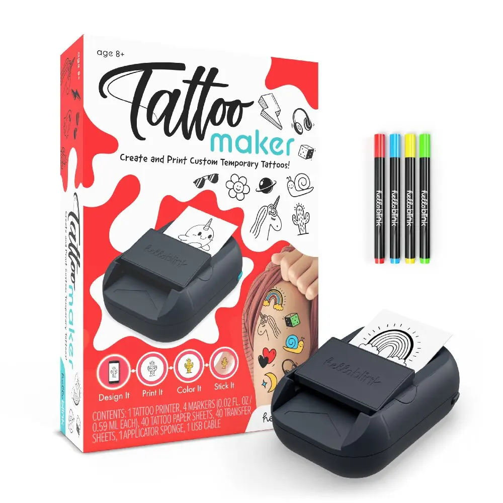 Hello Blink Tattoo Maker Create and Print Custom Temporary Body Art for Kids Ages 8+ DIY Activity for Parties, Gifts & Creative
Hello Blink Tattoo Maker Create and Print Custom Temporary Body Art for Kids Ages 8+ DIY Activity for Parties, Gifts & Creative