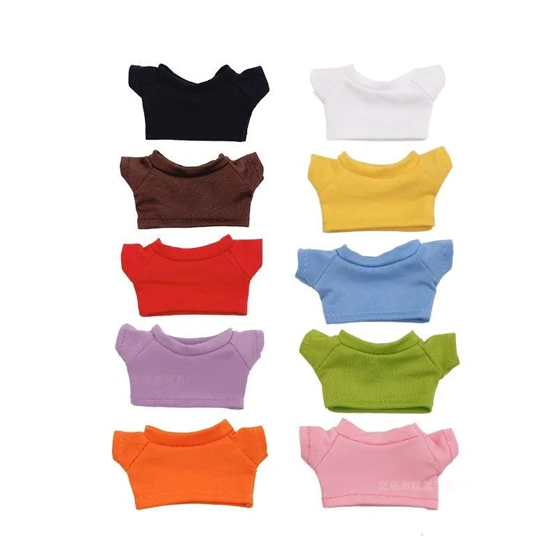 14-17cm Baby clothes doll solid-color accessories cute cotton doll costume clothing plush toy short-sleeve 
14-17cm Baby clothes doll solid-color accessories cute cotton doll costume clothing plush toy short-sleeve
