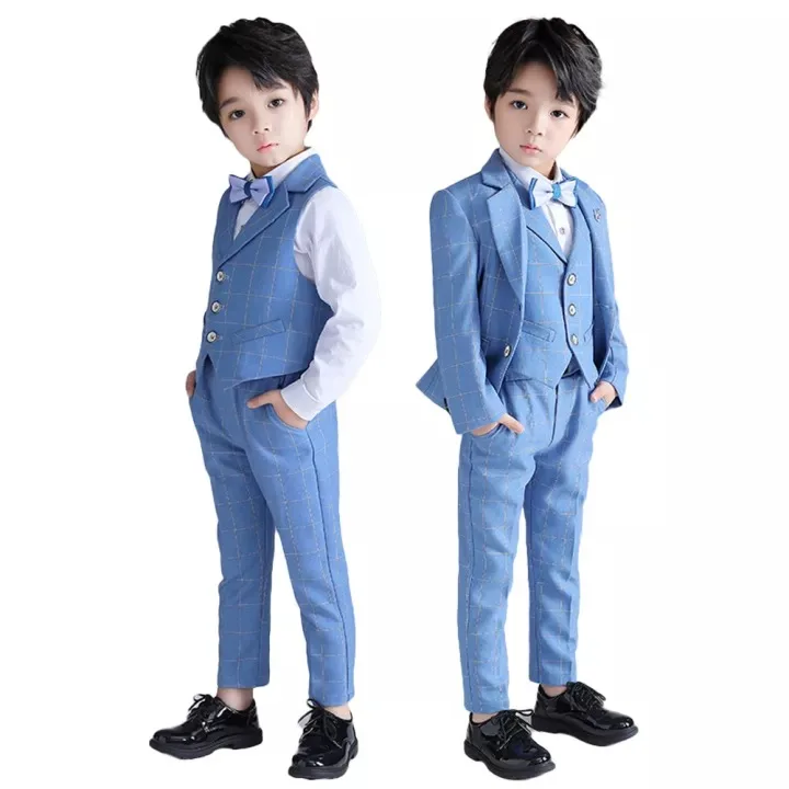 2-14 Years Kids Boys Blue Plaid Formal Blazer Suit Long Sleeve Tuxedo Set Gentleman Wedding Party Suits Piano Performance Wear
2-14 Years Kids Boys Blue Plaid Formal Blazer Suit Long Sleeve Tuxedo Set Gentleman Wedding Party Suits Piano Performance Wear