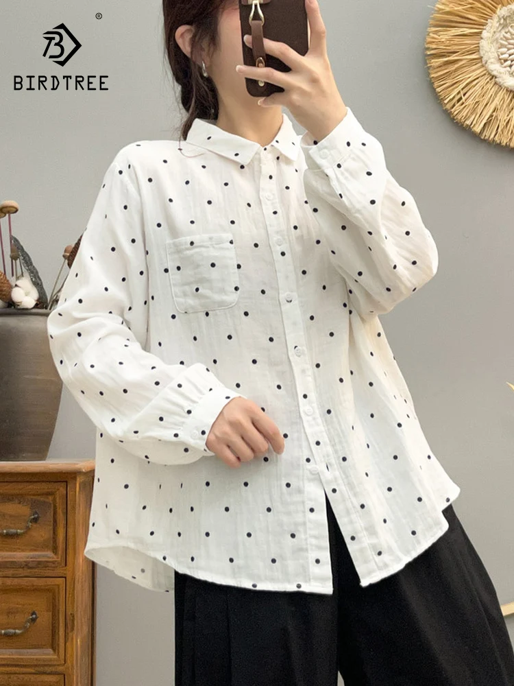 New 2026 Spring Women Cotton Yarn Long Sleeve Shirt, Turn-down Collar Dot Print, Mori Girl Fashion Soft Loose Blouse T62029CC
New 2026 Spring Women Cotton Yarn Long Sleeve Shirt, Turn-down Collar Dot Print, Mori Girl Fashion Soft Loose Blouse T62029CC