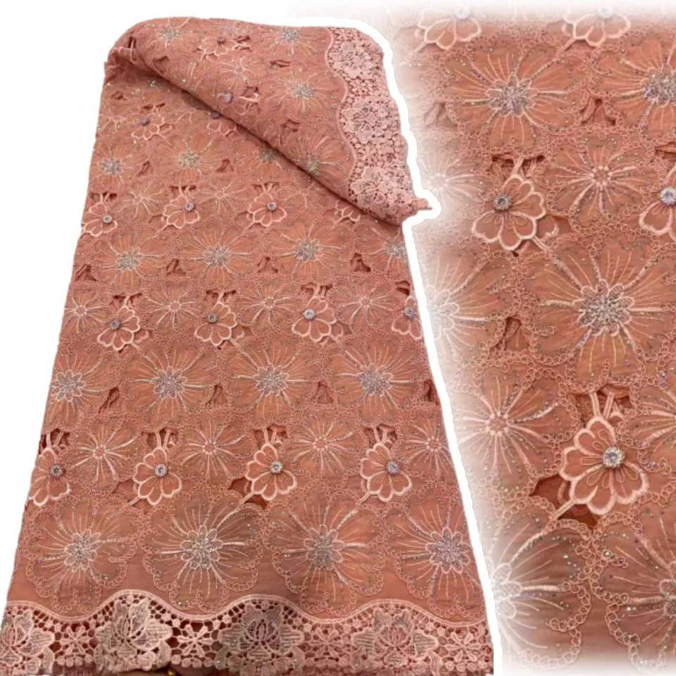 New Burnt Sequins African Guipure Cord Lace Fabric 2025 High Quality Nigerian Water Soluble Lace Fabric for Party Dress AH1362
New Burnt Sequins African Guipure Cord Lace Fabric 2025 High Quality Nigerian Water Soluble Lace Fabric for Party Dress AH1362