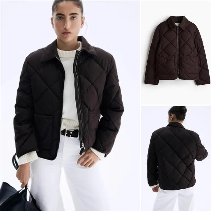 Thin Cotton Jaet with Zipper Closure Patch ket Decorative oulder Drop Long Sve Quilted Women's Commute Sle Coat
Thin Cotton Jaet with Zipper Closure Patch ket Decorative oulder Drop Long Sve Quilted Women's Commute Sle Coat