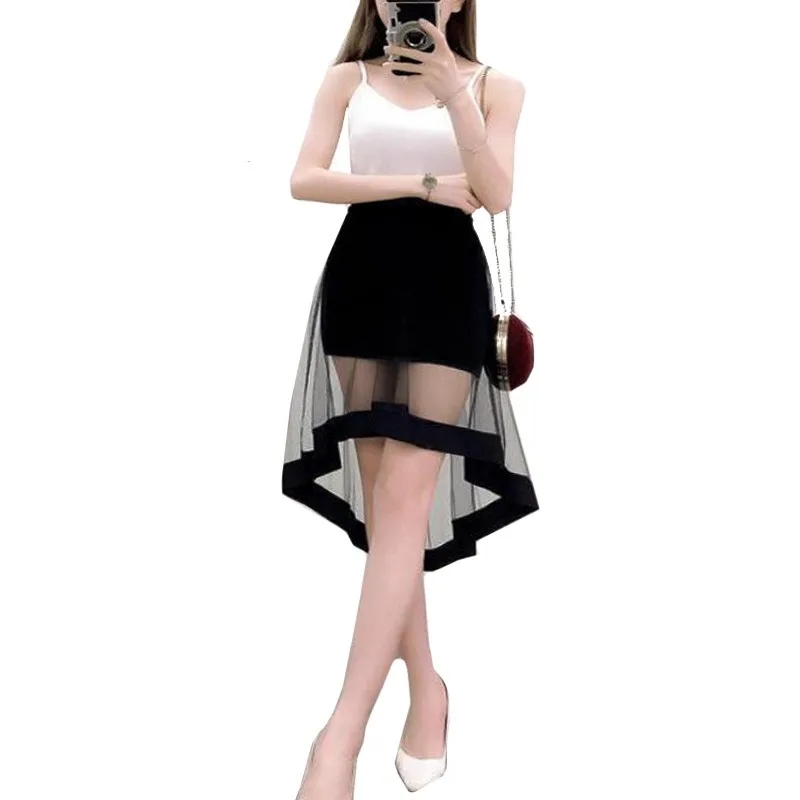 Y2k Summer High Waist Sexy Perspective Black Gauze Skirt Women's Irregular Mesh Skirt Small Figure Slimming A- Line Skirt Lady
Y2k Summer High Waist Sexy Perspective Black Gauze Skirt Women's Irregular Mesh Skirt Small Figure Slimming A- Line Skirt Lady