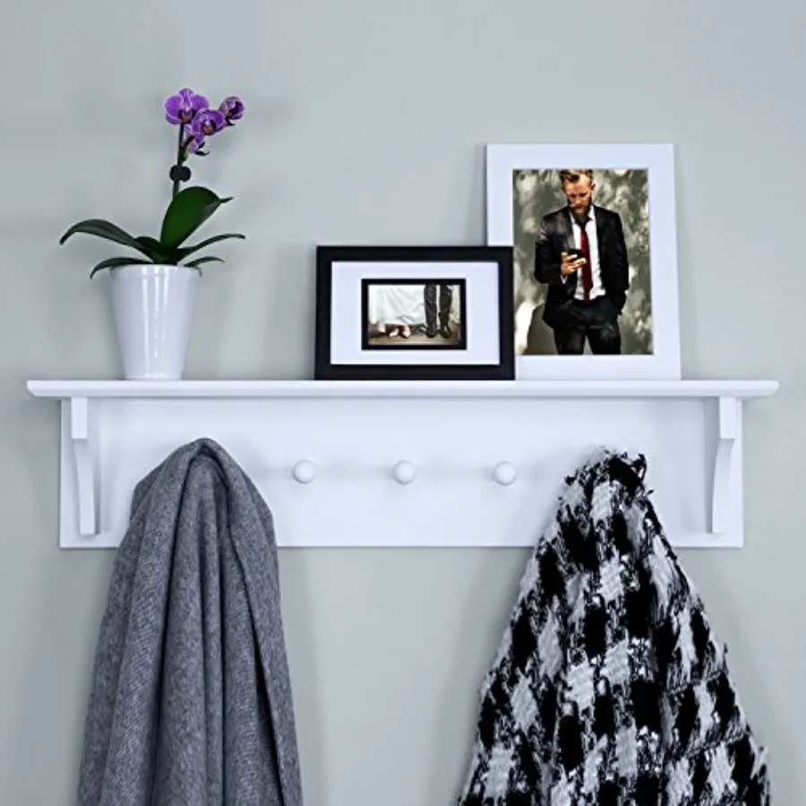 Ballucci Floating Coat and Hat Wall Shelf Rack 5 Pegs Hook 24" White
Ballucci Floating Coat and Hat Wall Shelf Rack 5 Pegs Hook 24" White