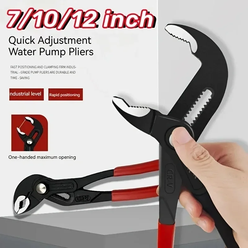 1pc 7/10/12 in Water Pump Pliers Multifunctional Universal Plumbing Pliers Adjustable Open Pipe Pliers Home Maintenance Tool
1pc 7/10/12 in Water Pump Pliers Multifunctional Universal Plumbing Pliers Adjustable Open Pipe Pliers Home Maintenance Tool