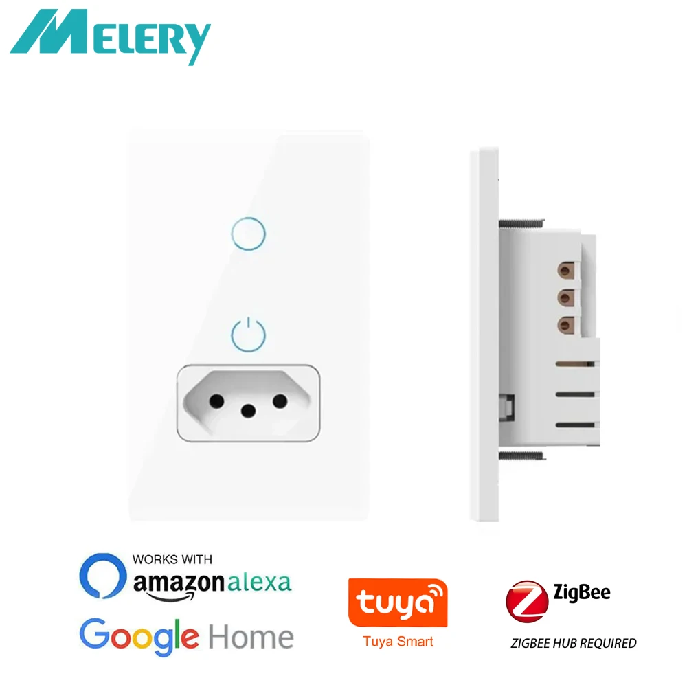 Melery Brazil Zigbee Tuya Smart Plug Выключатель света Настенная розетка Стеклянная сенсорная панель Пульт дистанционного управления через Alexa Google Home Assistant 
Melery Brazil Zigbee Tuya Smart Plug Выключатель света Настенная розетка Стеклянная сенсорная панель Пульт дистанционного управления через Alexa Google Home Assistant