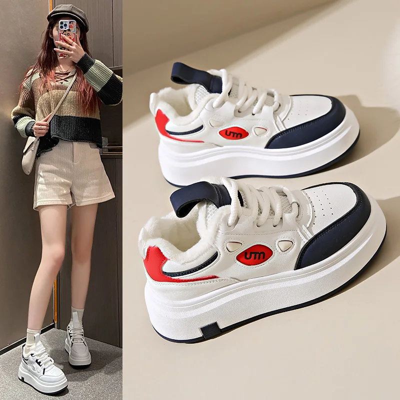 Cotton shoes with fleece lining, warm and casual, versatile thick-soled sneakers, dad shoes for winter, ZS87
Cotton shoes with fleece lining, warm and casual, versatile thick-soled sneakers, dad shoes for winter, ZS87