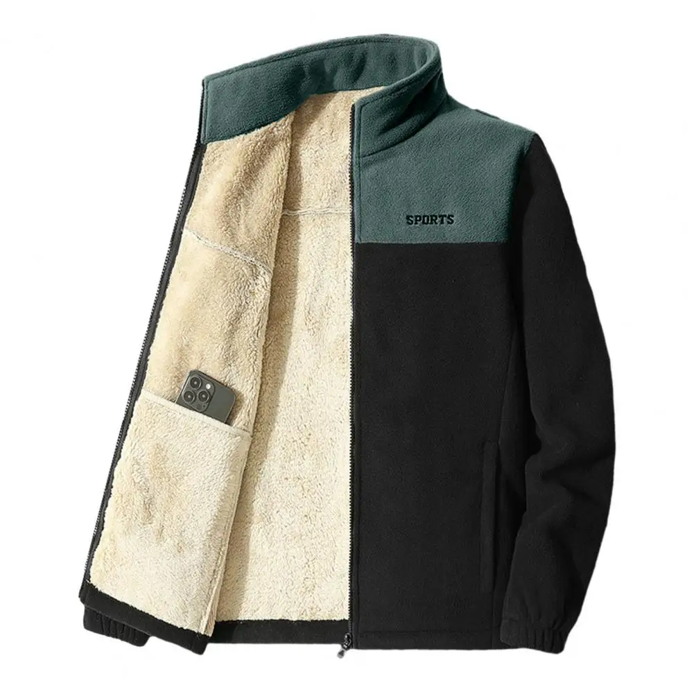 Zipper Cardigan with Pockets Stylish Men's Color Block Winter Coat with Plush Inner Pockets Warm Stand Collar Thick Zipper
Zipper Cardigan with Pockets Stylish Men's Color Block Winter Coat with Plush Inner Pockets Warm Stand Collar Thick Zipper