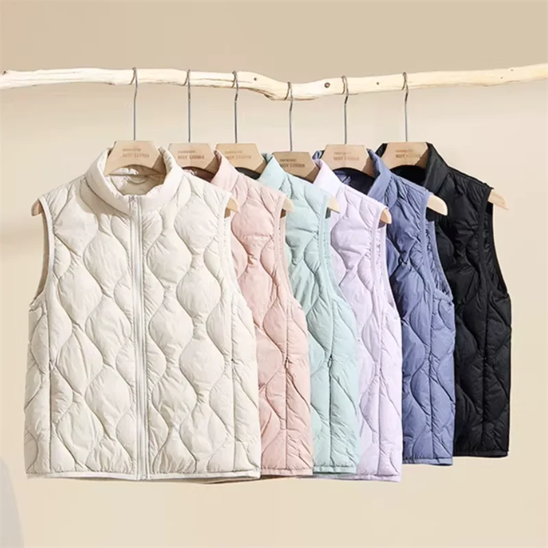 Новинка 2023 года, женский пуховик, легкий теплый белый утиный пуховик, короткий воротник-стойка, утепленное тонкое пальто без рукавов на зиму
Новинка 2023 года, женский пуховик, легкий теплый белый утиный пуховик, короткий воротник-стойка, утепленное тонкое пальто без рукавов на зиму