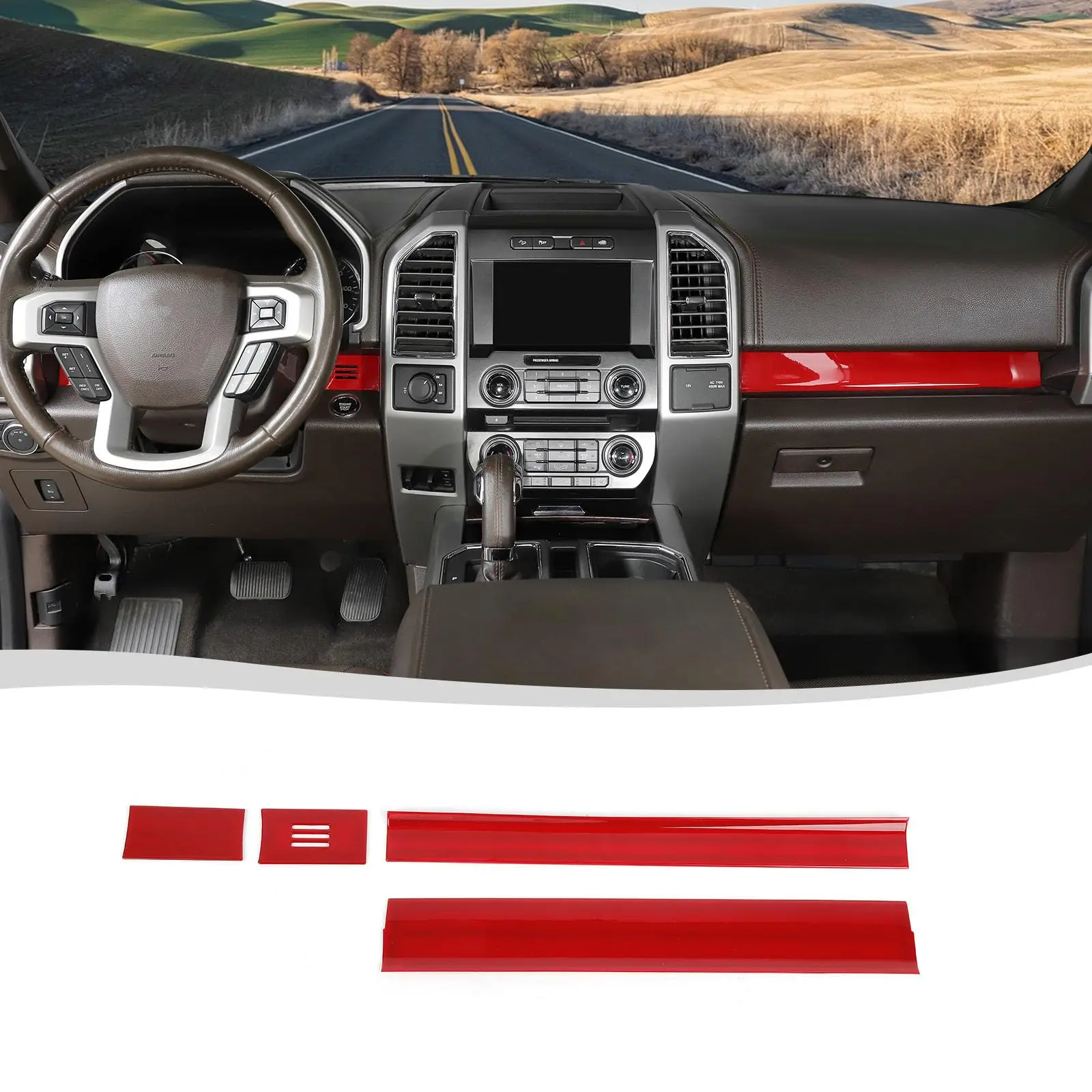 Red ABS Dashboard And Center Console Trim Set For Ford F150 2015–2020 Four Piece Interior Accent Kit
Red ABS Dashboard And Center Console Trim Set For Ford F150 2015–2020 Four Piece Interior Accent Kit