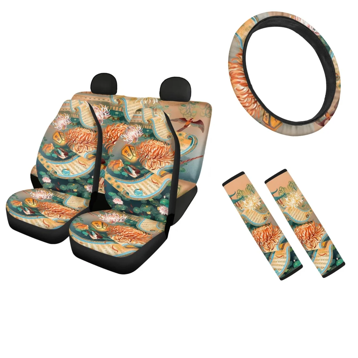 Traditional Chinese Painting Universal Car Seat Covers Easy to Install Steering Wheel Cover Sweat Absorption Comfort Seatbelt
Traditional Chinese Painting Universal Car Seat Covers Easy to Install Steering Wheel Cover Sweat Absorption Comfort Seatbelt