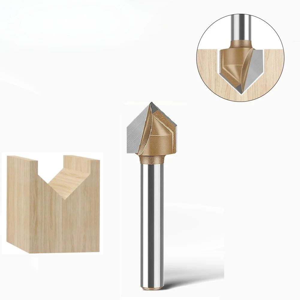 Engraving Milling Cutter, Woodworking Carving Cutter 1/4" 6mm Shank 90-Degree V-Shaped Router Bit
Engraving Milling Cutter, Woodworking Carving Cutter 1/4" 6mm Shank 90-Degree V-Shaped Router Bit