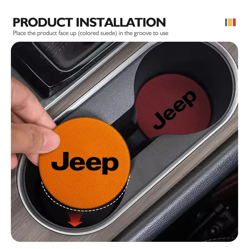 Set of 2 Suede Non-Slip Coasters for Jeep Compass Renegade Cherokee Wrangler JK Car Interior Accessories
Set of 2 Suede Non-Slip Coasters for Jeep Compass Renegade Cherokee Wrangler JK Car Interior Accessories