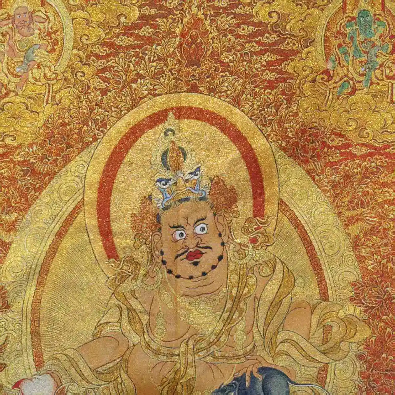 35"Thangka Embroidery Tibetan Buddhism silk Embroidery Yellow Jambhala Thangka Sitting Buddha Worship Hall Town house
35"Thangka Embroidery Tibetan Buddhism silk Embroidery Yellow Jambhala Thangka Sitting Buddha Worship Hall Town house