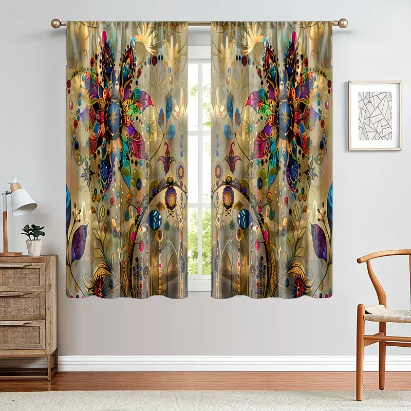 2pcs Retro style colorful flowers Print Curtains - Rod Pocket Window Drapes. Flowers Window Treatments
2pcs Retro style colorful flowers Print Curtains - Rod Pocket Window Drapes. Flowers Window Treatments