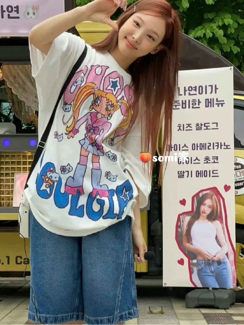 Somi Home South Korea Niceghostclub Soulpusssycat Short-sleeved T-shirt Ginger Shiqi Lin Nalian The Same Model
Somi Home South Korea Niceghostclub Soulpusssycat Short-sleeved T-shirt Ginger Shiqi Lin Nalian The Same Model