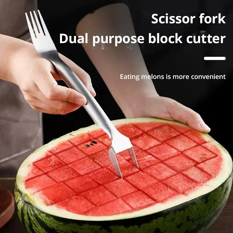 2In1 Multi-purpose Portable Watermelon Fork Slicer Watermelon Slicer Cutter Knife Stainless Steel Kitchen Fruit Cutting Forks
2In1 Multi-purpose Portable Watermelon Fork Slicer Watermelon Slicer Cutter Knife Stainless Steel Kitchen Fruit Cutting Forks