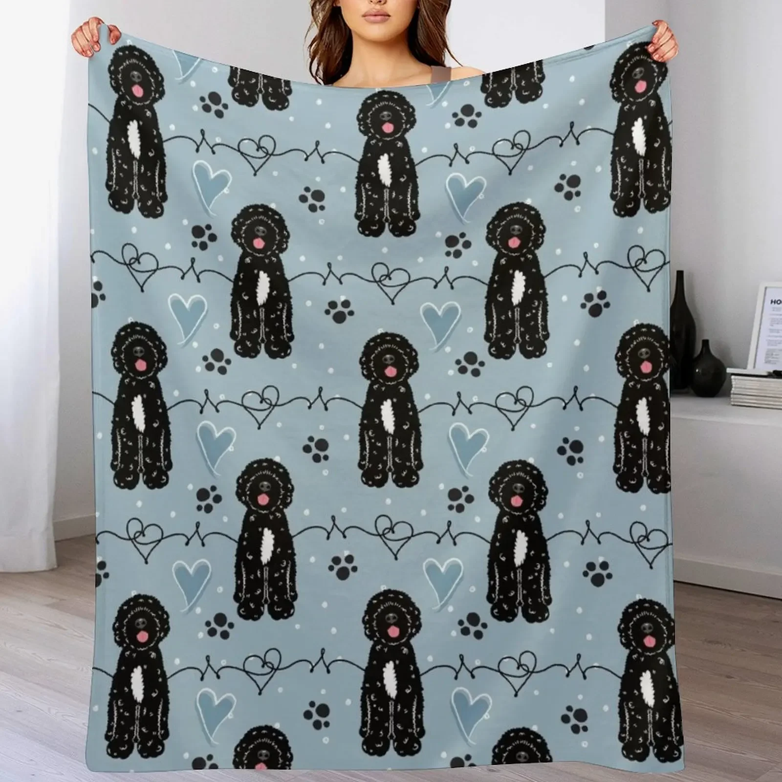 Love Black White Portuguese Water Dog Throw Blanket Versatile Cozy Throw Blanket for All Occasions
Love Black White Portuguese Water Dog Throw Blanket Versatile Cozy Throw Blanket for All Occasions