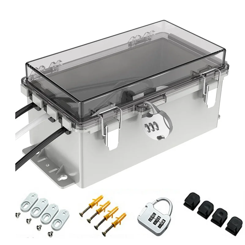 AT05-Outdoor Waterproof Extension Cord Cover, IP66 Electrical Outlet Box 9" X 5" X 4.3" For Outdoor Power Connections Plug
AT05-Outdoor Waterproof Extension Cord Cover, IP66 Electrical Outlet Box 9" X 5" X 4.3" For Outdoor Power Connections Plug