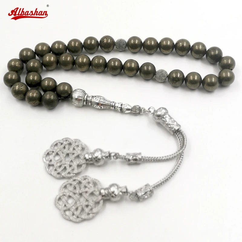 Tasbih Men Natural Pyrite stone muslim bracelet Misbaha islamic rosary arab accessories on hand 33 prayer beads Ramadan eid gift
Tasbih Men Natural Pyrite stone muslim bracelet Misbaha islamic rosary arab accessories on hand 33 prayer beads Ramadan eid gift