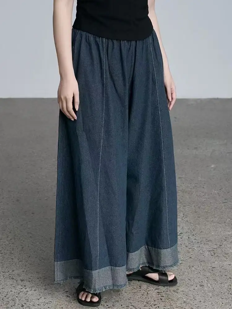 Color Blo Frayed Hem Denim Jeans Women's Loose Straight Leg Casual Trousers plus Size Slimming Blue Summer Faion
Color Blo Frayed Hem Denim Jeans Women's Loose Straight Leg Casual Trousers plus Size Slimming Blue Summer Faion