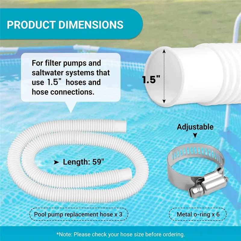 AZ-1.5Inch X 59Inch Pool Hoses-Skimmer Pool Hoses For Pool Pump Filter,Pump Hoses Tubes For Above Ground Pool Sand Filter Durabl
AZ-1.5Inch X 59Inch Pool Hoses-Skimmer Pool Hoses For Pool Pump Filter,Pump Hoses Tubes For Above Ground Pool Sand Filter Durabl