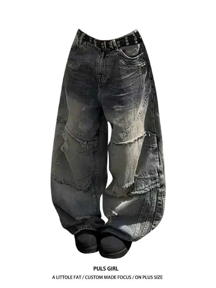 Washed American High Street plus Size Women's Jeans Loose Wide Leg Pants Torn Casual High Waist Spring 2026 New Style
Washed American High Street plus Size Women's Jeans Loose Wide Leg Pants Torn Casual High Waist Spring 2026 New Style
