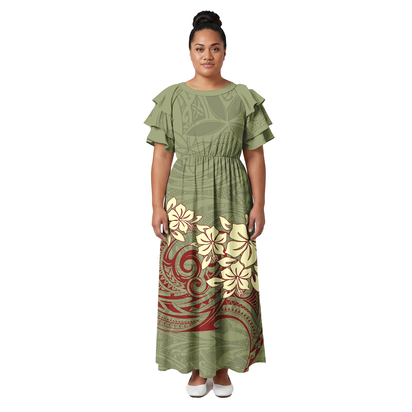 Custom Cascading Ruffle Sleeve Dress Samoan Polynesian Summer New Fashion Ladies Wear Hawaii Hibiscus Women Holiday Party Dress
Custom Cascading Ruffle Sleeve Dress Samoan Polynesian Summer New Fashion Ladies Wear Hawaii Hibiscus Women Holiday Party Dress