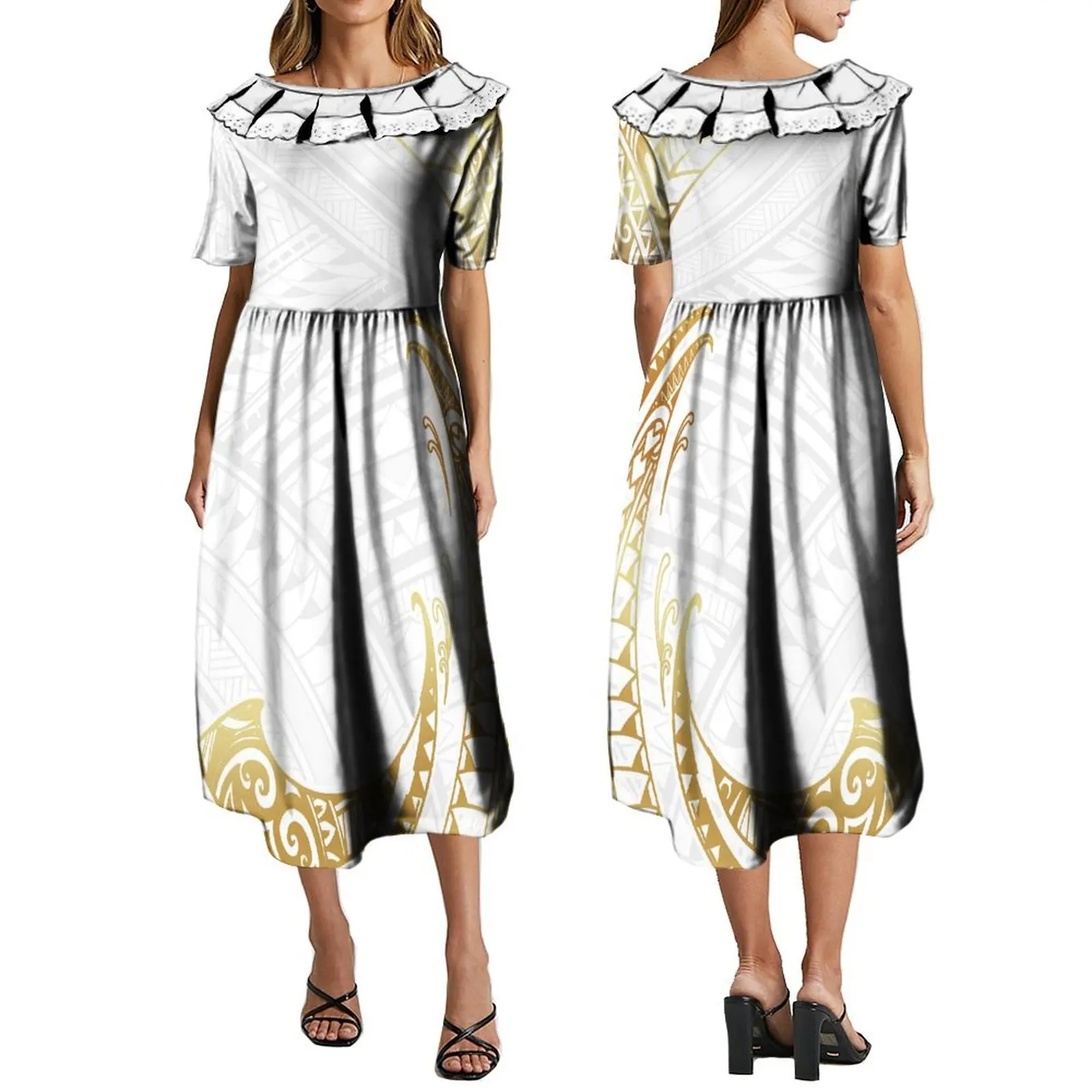 Summer Women's Dress with Ruffle Edge Elegance Dress High Quality Banquet Polynesian Long Dress 2024
Summer Women's Dress with Ruffle Edge Elegance Dress High Quality Banquet Polynesian Long Dress 2024