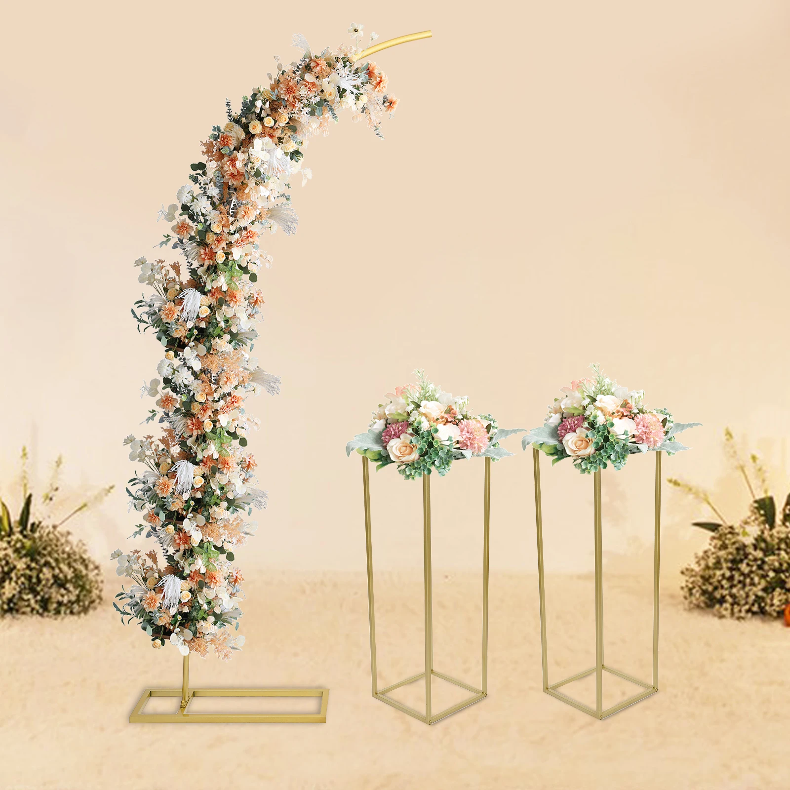 Wedding Arch Stand, 3-Piece Gold Balloon Arch Backdrop Frame for Indoor Outdoor
Wedding Arch Stand, 3-Piece Gold Balloon Arch Backdrop Frame for Indoor Outdoor