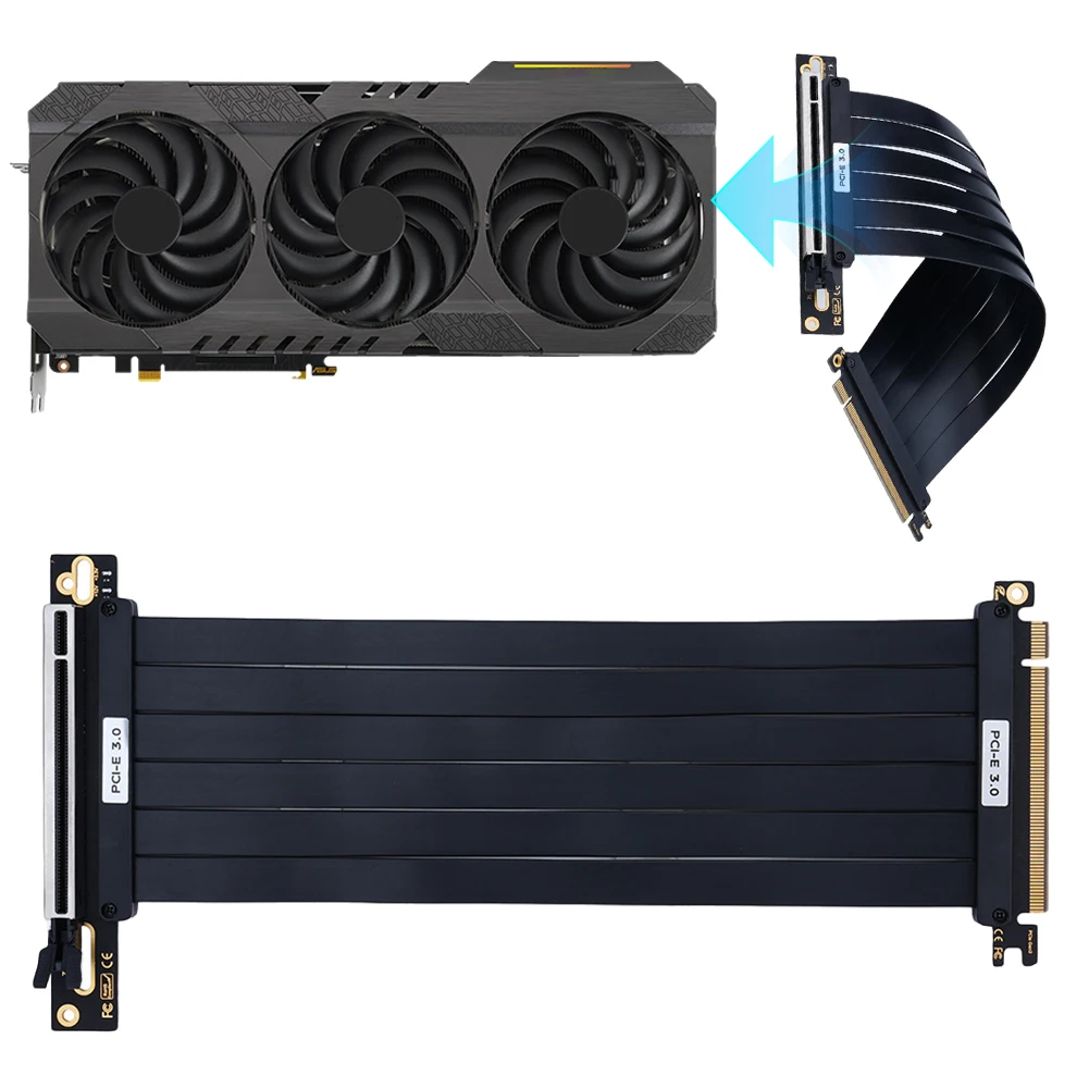 PCIe 3.0 X16 High Speed Flexible Extender Card GPU Extension Cord Graphics Card Extension Cable PCIE 3.0 Extension Cable
PCIe 3.0 X16 High Speed Flexible Extender Card GPU Extension Cord Graphics Card Extension Cable PCIE 3.0 Extension Cable