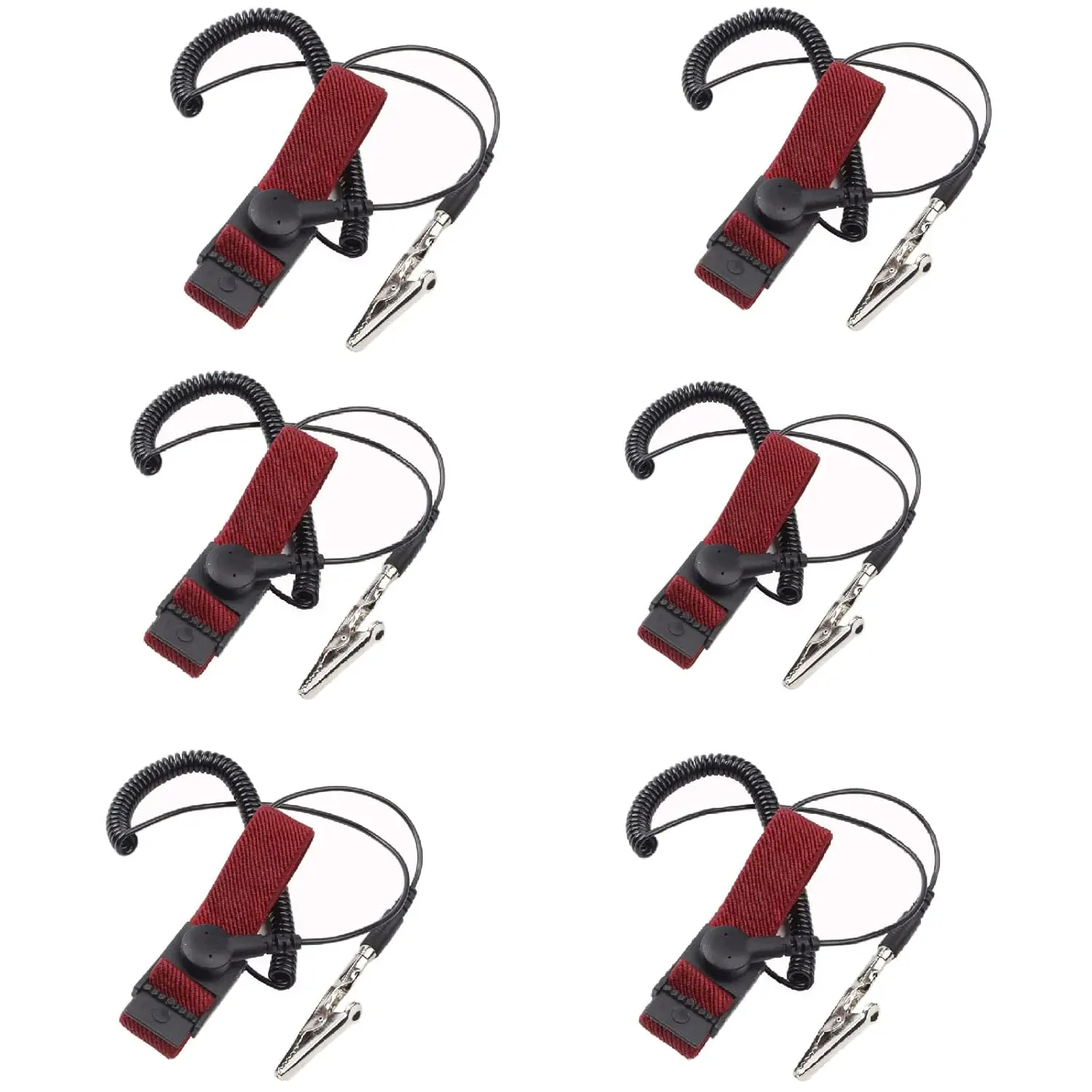 ESD Wristbands, Adjustable Anti-Static Wrist Strap 6-Pack for Electronics
ESD Wristbands, Adjustable Anti-Static Wrist Strap 6-Pack for Electronics