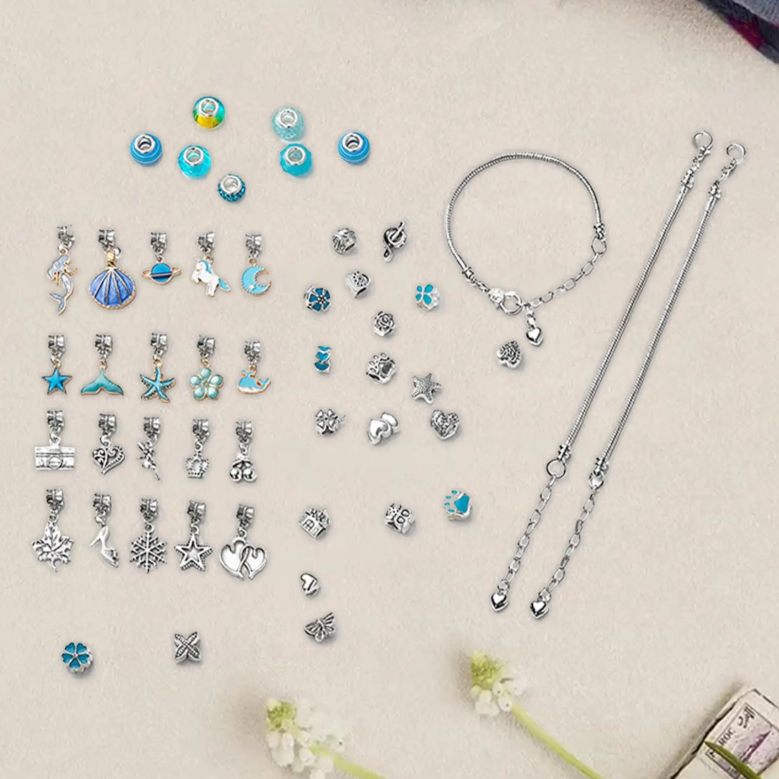 Jewelry Making Beads for Bracelets, Charms Chain Bead Set, Women
Jewelry Making Beads for Bracelets, Charms Chain Bead Set, Women