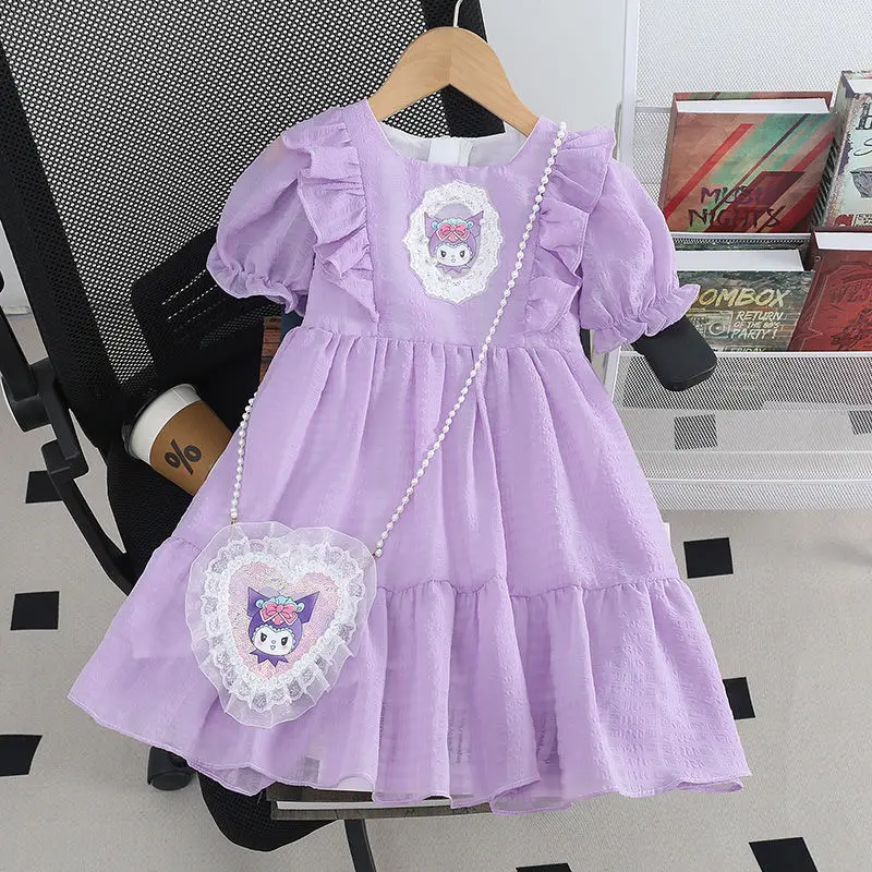 Lovely Kuromi Girls Skirt Kawaii Sanrio Anime Summer Cartoon Cute Short Sleeve Princess Dress Sweet Clothes Kids Birthday Gifts
Lovely Kuromi Girls Skirt Kawaii Sanrio Anime Summer Cartoon Cute Short Sleeve Princess Dress Sweet Clothes Kids Birthday Gifts